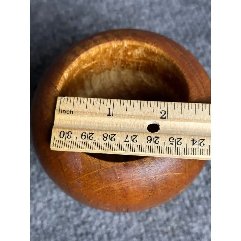 Vintage wooden mortar and pestle set herbs seasonings rustic boho vignette